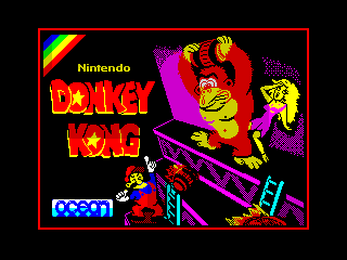 Donkey Kong title screen for ZX Spectrum